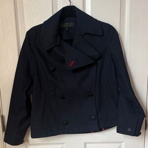 Rag & Bone Navy blue Double-Breasted crop trench coat Jacket - Classic Style